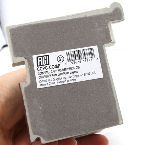 Vintage FIGI Ceramic Pen Pencil Business Card Holder Computer Mouse Office Desk - Picture 5 of 6